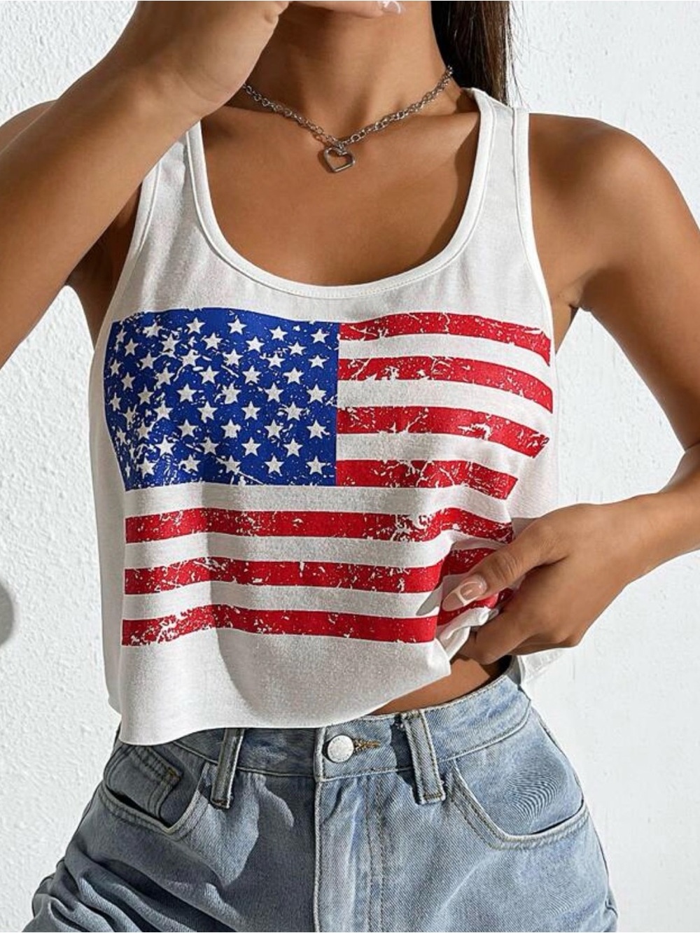 American Flag Graphic Tank Top -Medium